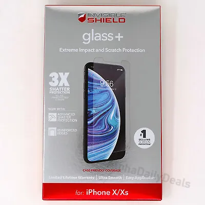 $6.99 • Buy ZAGG IPHONE X XS Clear Screen Protector Invisible Shield Glass+