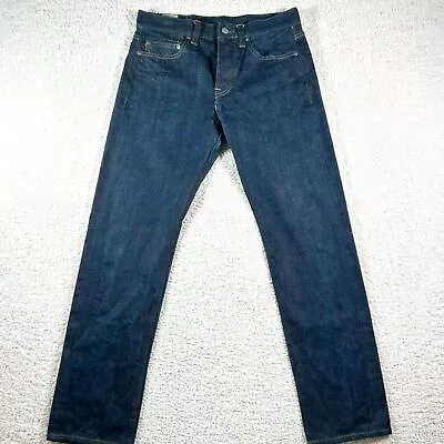 J Crew Style 770 Jeans Men 29x32 (30x30) Blue Button Fly Selvedge Kaihara Denim • $40.50