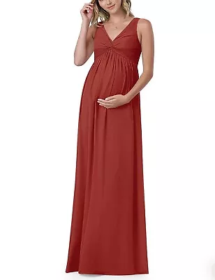 Azazie Yetta Maternity Dress Size 6 In  Terracotta- Baby Shower Bridesmaid NWT • £43.42