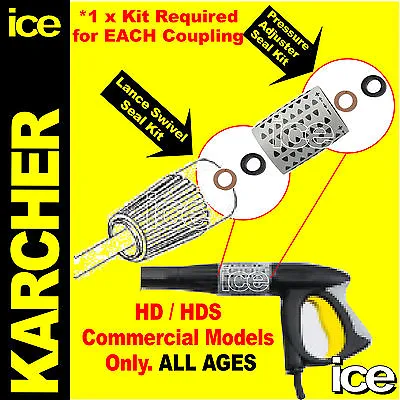 £9.99 • Buy Karcher Hds Commercial Swivel Pipe Lance Servo Leak Drip O-ring Washer Seal Set