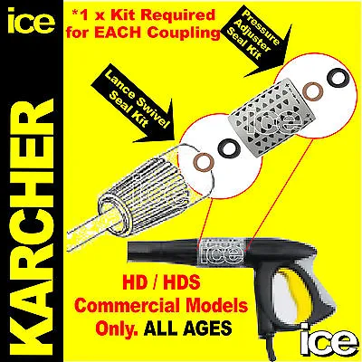 Karcher Hds Lance Servo Vario Pressure Adjuster Control Collar Leak O-ring Seals • £9.99