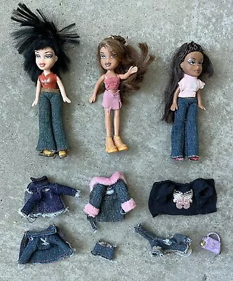 Lil' Bratz Mini 4 1/2” Dolls LOT (3) Dressed- MGA 2002 Miniatures Small Fashion • $19.90