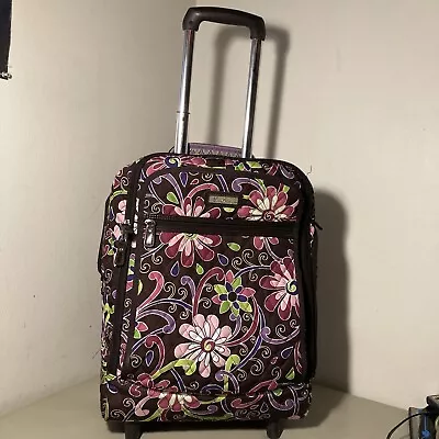 Vera Bradley 20 X 14 Upright Carry On Suitcase Rolling Purple Punch *READ DESCRI • $40