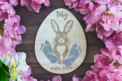 Personalised First Easter Foot Print Baby Foot Print Personalised Easter Baby • £7.99