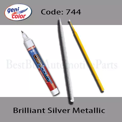 Touch-Up Paint Pen Kit-Mercedes-744-Brilliant Silver-Sanding Stick & Microbrush • $22.99