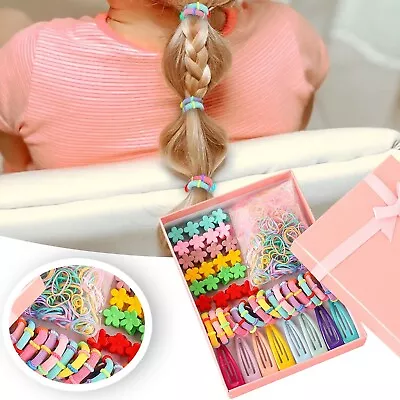 Girls Hair Clip Pin Ring Candy Color Headwear Set Cute Hairstyling Rubber Band • $0.99