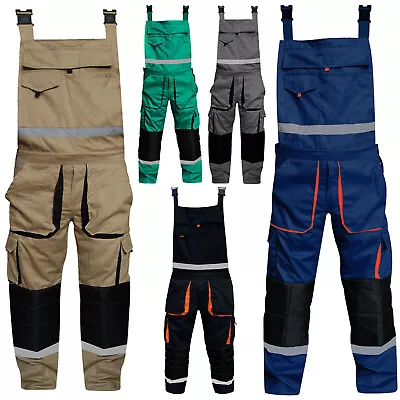 £27.54 • Buy Mens Overalls Bib And Brace Work Trousers Knee Padded Bib Pants Dungarees