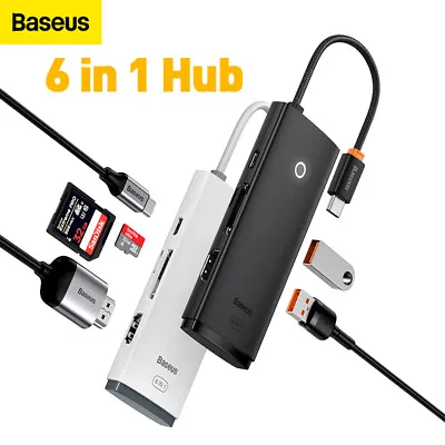 $32.99 • Buy Baseus Type-C HUB PD 100W 4K HD USB 3.0 Dock Station For PC Laptop MacBook Pro