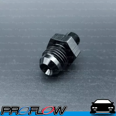PROFLOW Male AN To NPT Adaptor Fitting AN -6 (AN6) 1/8  NPT Straight Black • $8.97