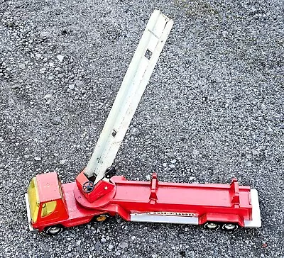 Vintage Nylint Aerial Hook N Ladder Red Metal Fire Truck Firetruck Cab Trailer • $29.99