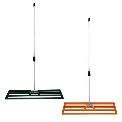 Lawn Leveller 100cm Levelling Rake Lute Steel 2m Extendable Handle Green Orange • £54.99