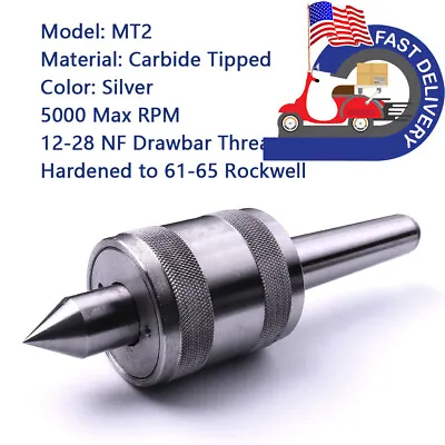 1pcs MT2 Live Center Morse Taper Triple Bearing Spindle Lathe Milling CNC Chuck • $27.90