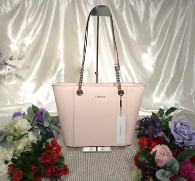 ☂️🍄Calvin Klein -Hayden Saffiano Leather Large Tote -PInk-NWT👍👍👍👍 • £132.07