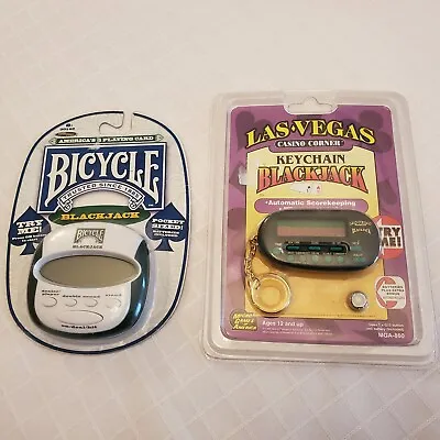 New Lot Las Vegas Casino BlackJack Micro Games Handheld Electronic 1995 Bicycle  • $12.98