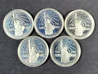 Lot Of 5 - 1976 National Bicentennial U.S. Mint Medals .925 Silver (4.58 Oz ASW) • $127.50