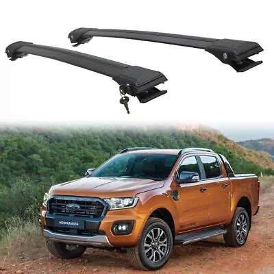 Roof Rack Rails Cross Bars Ford Ranger  Wildtrak 2011-2023 Black Roof Bar 2pcs • $268.09