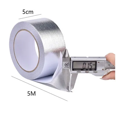 Car Exhaust Pipe Heat Insulation Roll Tape Header Turbo Pipes Wrap Silver 5M*5CM • $16.64
