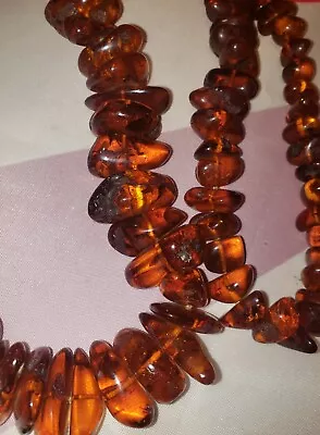 Vintage AMBER Stone Necklace Different Shapes Of AMBER 15' • $50