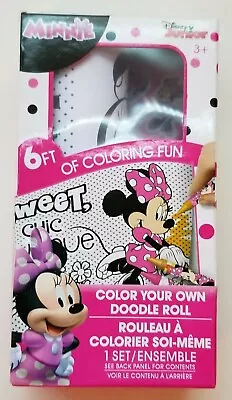 Disney Minnie Mouse Color Your Own Doodle Roll 6ft Coloring Fun Stickers Crayons • $5.56