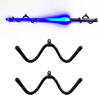 2 PACK Lightsaber Wall Mount Holder Light Saber Display Rack Hook Stand Comp NEW • $7.86