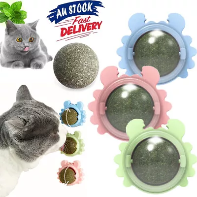 3PCS Rotatable Cat Treat Toy With Catnip Snack Licking Ball Kitten Pet Molar Toy • $15.88