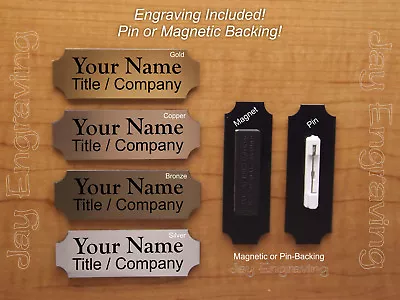 Custom Engraved 1x3 Name Tag | Gold Copper Bronze Or Silver | Employee ID Plate • $9.50