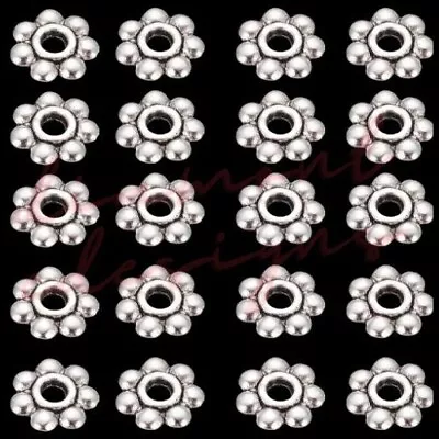 £2.39 • Buy 100  Pcs Tibetan Silver 4mm Daisy Spacer Beads Bead Jewellery Findings G143