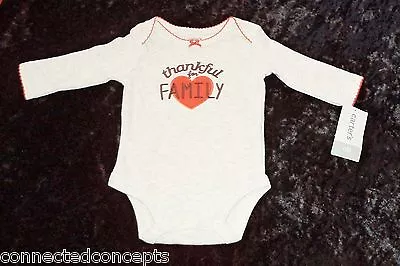 Carters Thanksgiving Thankful For Family Infant Girls Bodysuit (Newborn 3m) NEW • $8.49