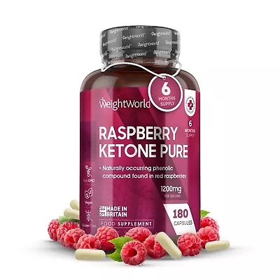 Raspberry Ketone - 180 Capsules - Keto Diet & Weight Loss - Fat Burner - Vegan • £16.49