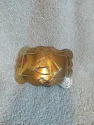 Vintage  Gold Tone Belt Buckle Horse Head Western Style  • $3