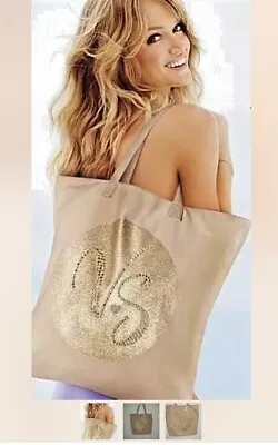 Victoria’s Secret Glitter Studded VS Tan Tote • $20