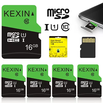 5 Pack 16GB Micro SD TF Card Flash Memory Card SDHC Class 10 For Phone Camera • $15.99