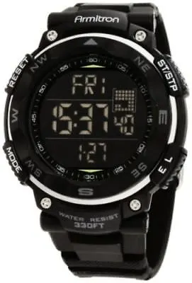 Armitron 40/8254BLK  Men's Black Resin Watch 100 Meter WR Chronograph • $24