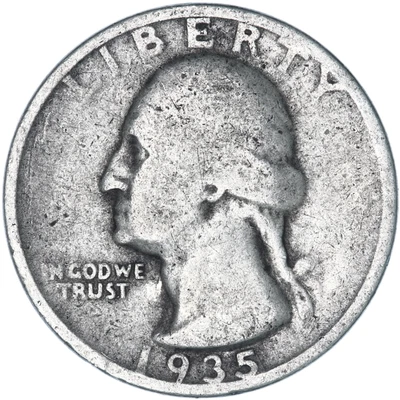 $11.41 • Buy 1935 Washington Quarter 90% Silver About Good AG See Pics V959
