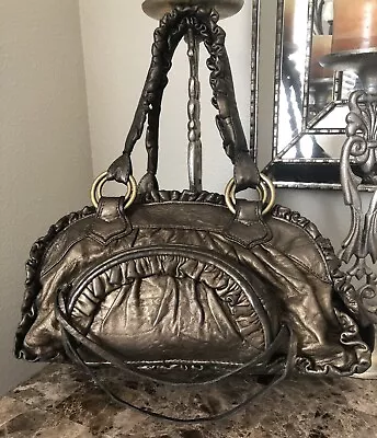 $60 • Buy Treesje Bronze Leather Satchel Bag ~ MSRP $468.00
