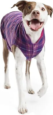 NWT Goldpaw Size 20 Mulberry Plaid/Fuchsia Duluth Double Fleece Dog Sweater • $41.99