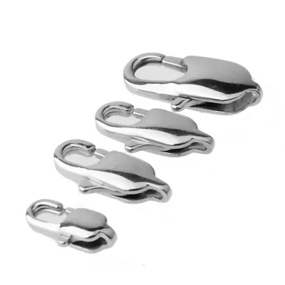 9-18mm Wholesale In Bulk Silver Stainless Steel DIY Findings Lobster Claw Clasps • $19.99