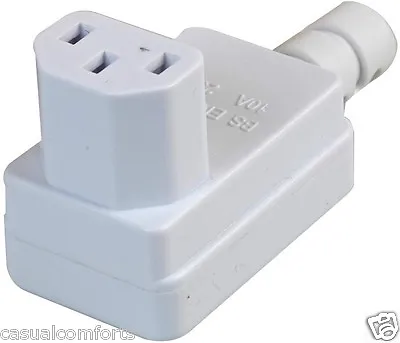 £4.39 • Buy 90° Right Angle Plug Rewireable Iec C13 Socket For Mains Power Kettle Pc Tv Lead