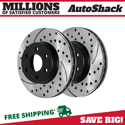 $77.12 • Buy Rear Drilled Slotted Brake Rotors Black Pair 2 For Chevy Express 1500 GMC Yukon