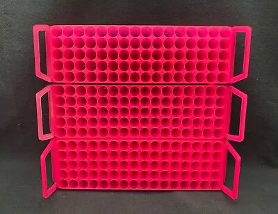 Lot Of (3) Laboratory 80 Place Pink Unirack Vial Tube Rack With Handles 10mm • $17.99