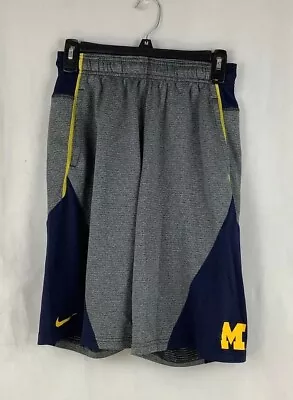 Nike Dri-Fit Michigan Wolverines Shorts Youth XL Gray Blue Basketball Shorts • $17.90