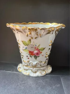 Antique Old Paris Or Vieux Paris Porcelain Fan Shaped Vase • $190