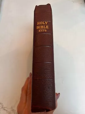 VTG Holy Bible Containing Old & Testaments American Bible Society Leather Cover • $69.99