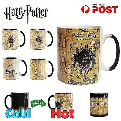 Harry Potter Heat Change Mug Marauder's Map Magic Colour Changing Coffee Tea Cup • $26.67