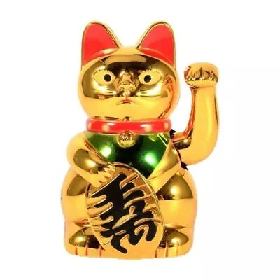 Chinese Lucky Cat Wealth Waving Hand Fortune Welcome Cat Craft Desktop Home Deco • $22.85