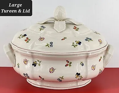 VILLEROY & BOCH Petite Fleur Oval Covered Tureen & Lid 12  Porcelain OUTSTANDING • $115