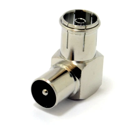 £2.21 • Buy RF Right Angle Adapter Plug To Socket For TV Coax Aerial Cables Full Metal Male
