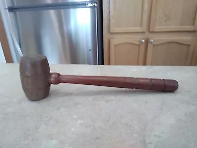 Vintage Wood Wooden Gavel Mallet Judges Gavel Lawyer Court 11  Long • $15.99