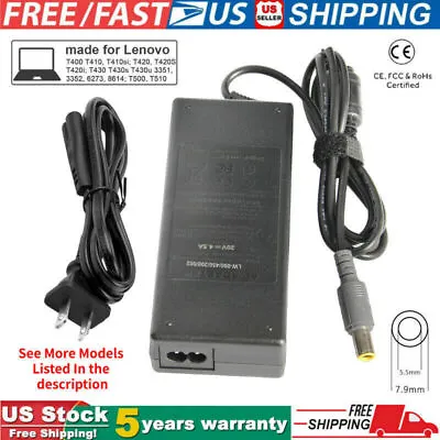 $9.99 • Buy 90W 20V Charger Adapter Power For Lenovo Thinkpad X200 X201 X220 X230t X301 Cord
