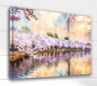 Cherry Blossoms Washington DC Watercolor Washington Wall Art Cherry Blossoms  • $19